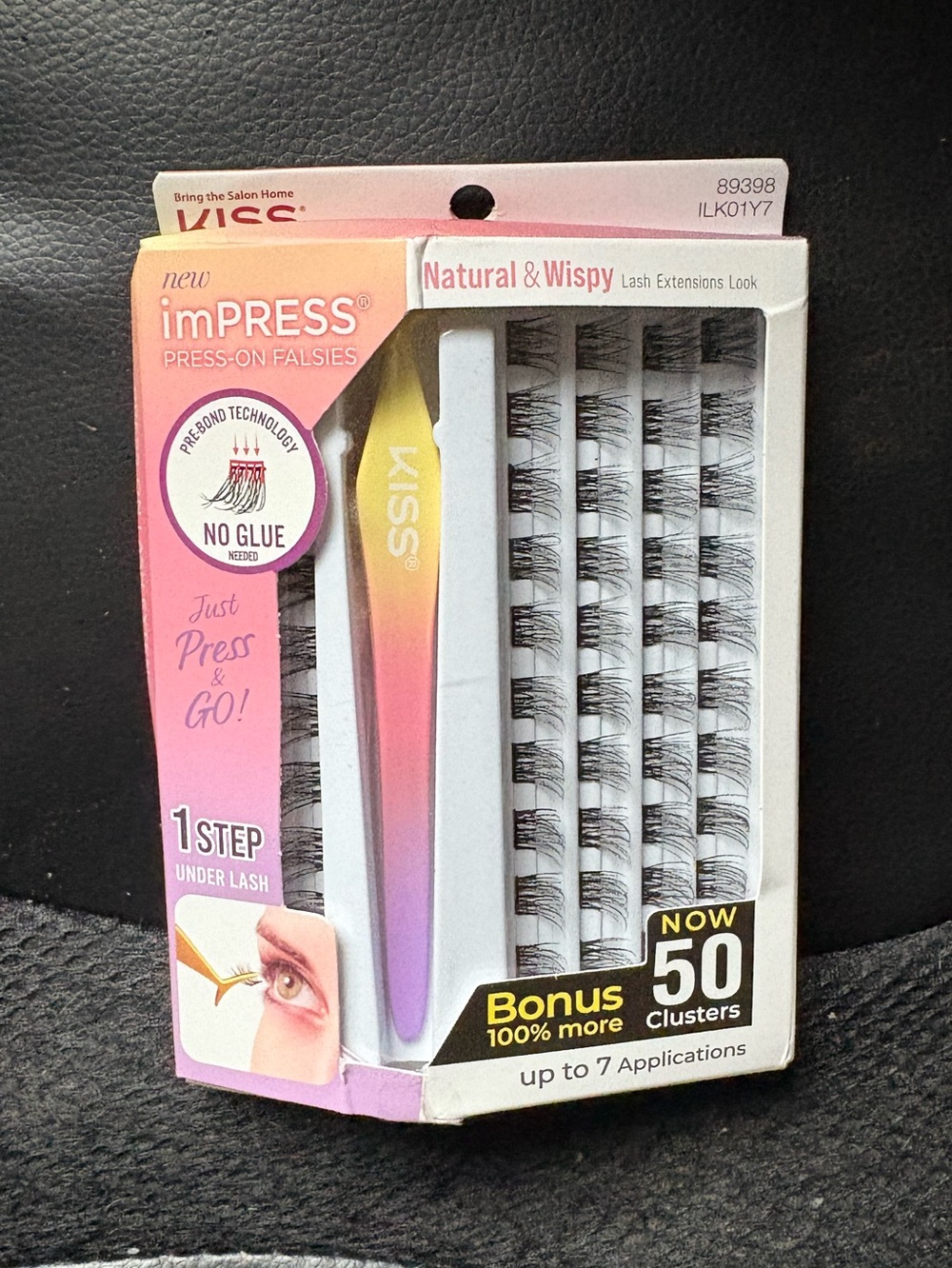 Kiss Press-On Lash Clusters with Pink and Yellow Tool